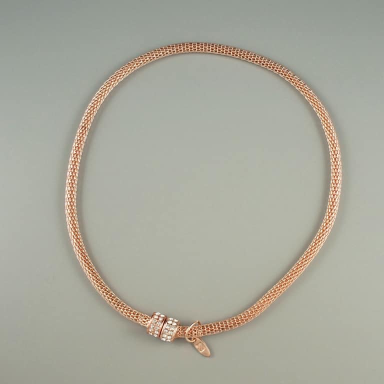 Ice necklace - rose gold mesh necklace 
